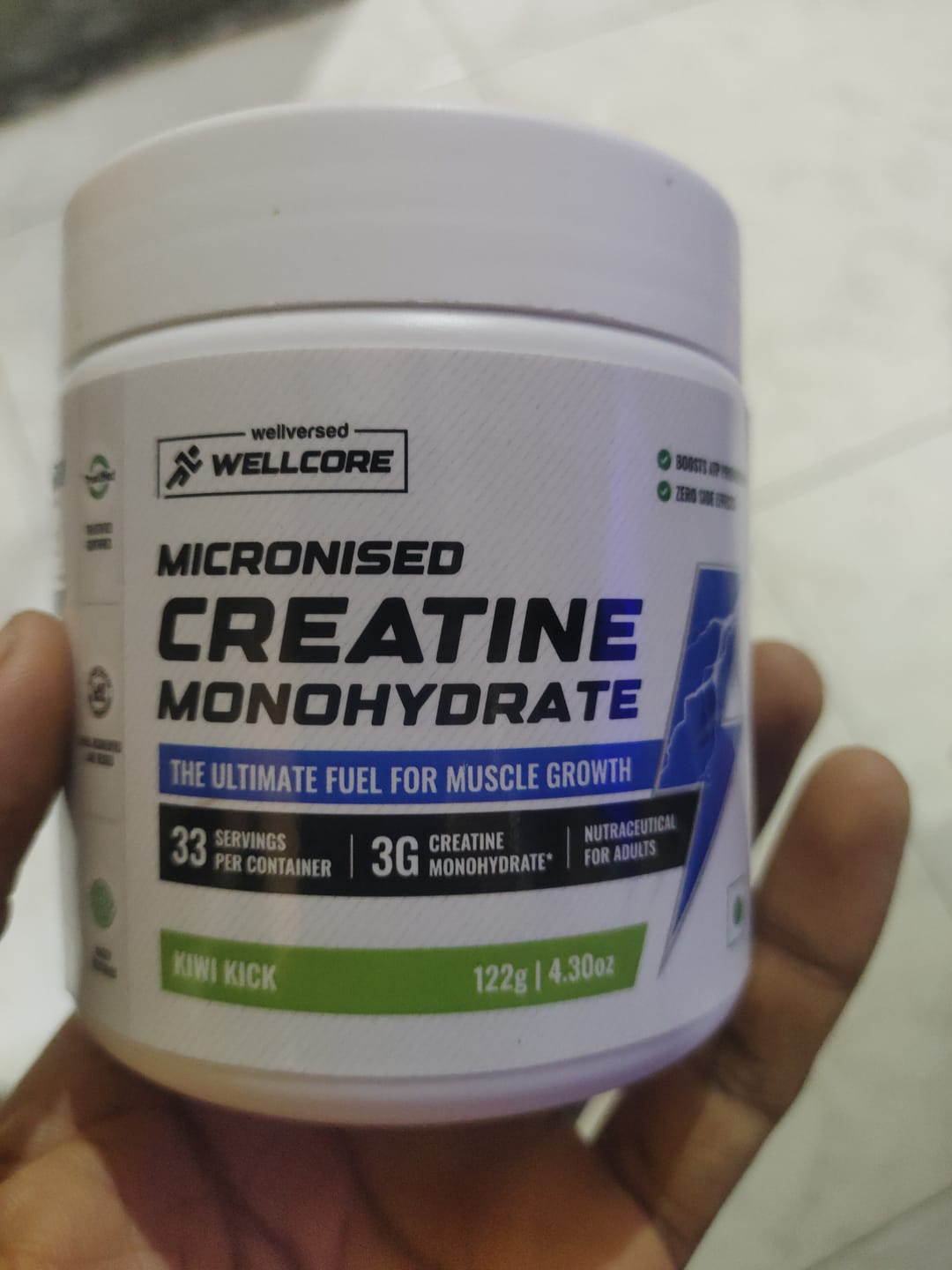 Customer photo review of Wellcore - Pure Micronised Creatine Monohydrate | Kiwi Kick (122g, 33 servings)