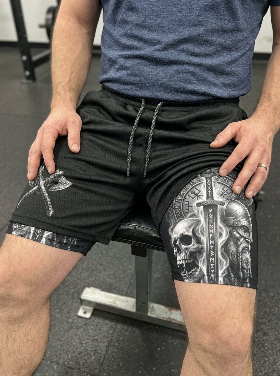 Customer photo review of Valhalla Warrior Spirit Gym Shorts - Quick-Dry Mesh Athletic Wear - 11512