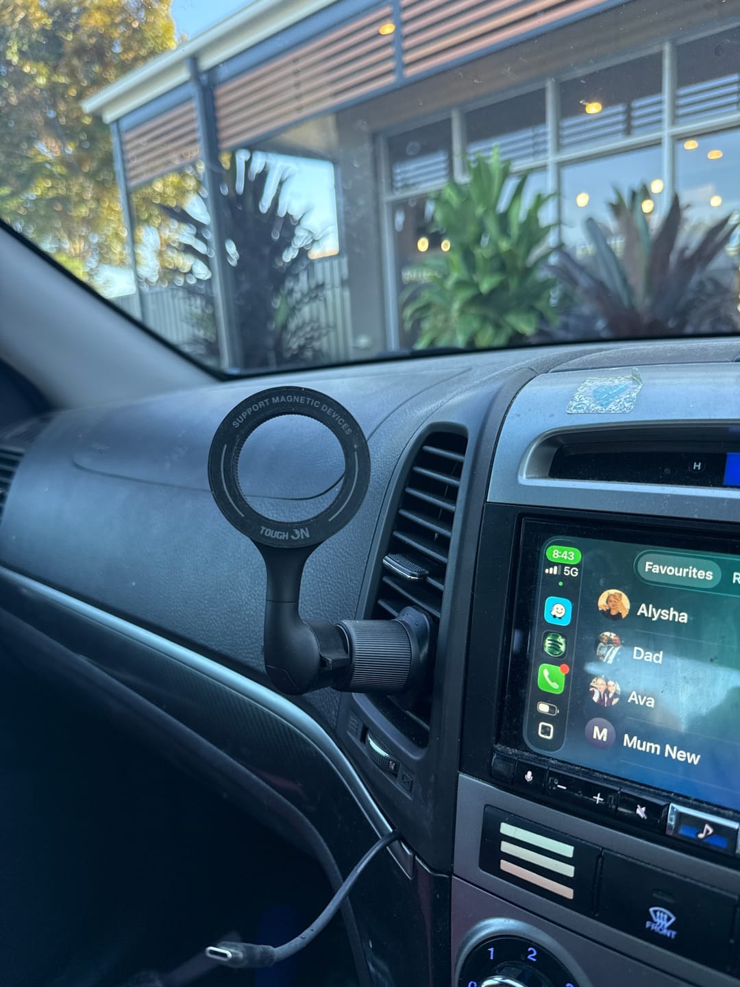 Customer photo review of Tough On MagSafe Car Mount Magnetic Phone Holder for Car Air Vent