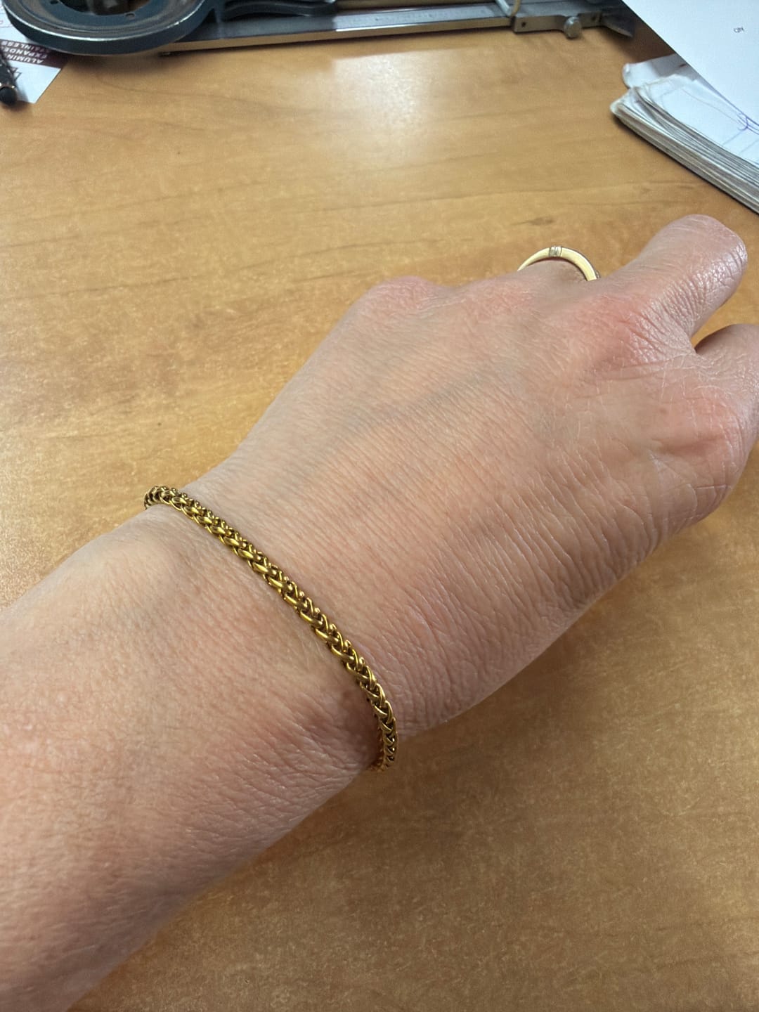 Customer photo review of Surfside 3mm Wheat Chain Bracelet
