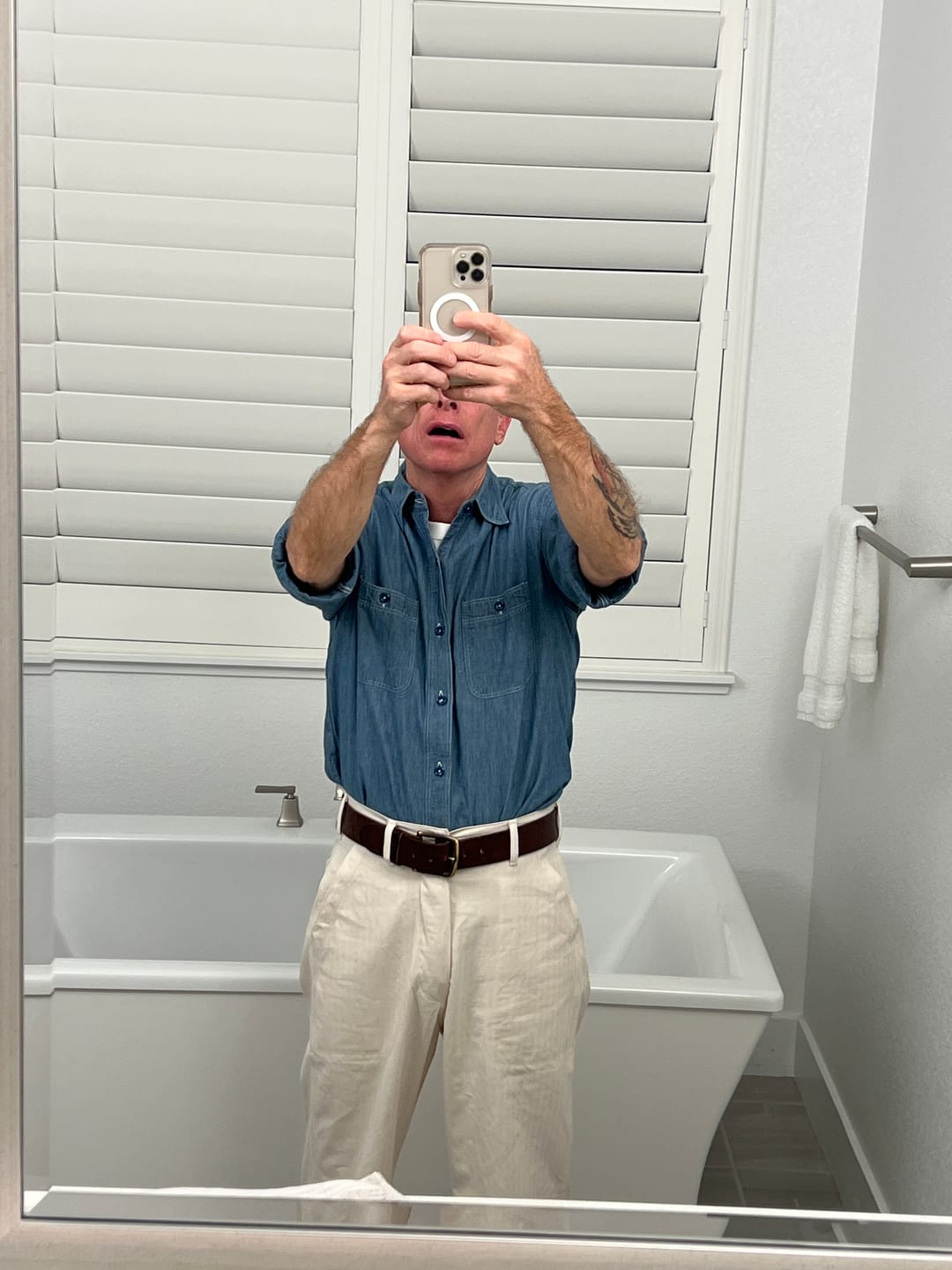 Customer photo review of USN Herringbone Deck Pants