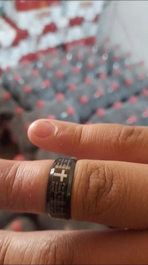 Customer photo review of Anel Masculino Oração Do Pai Nosso
