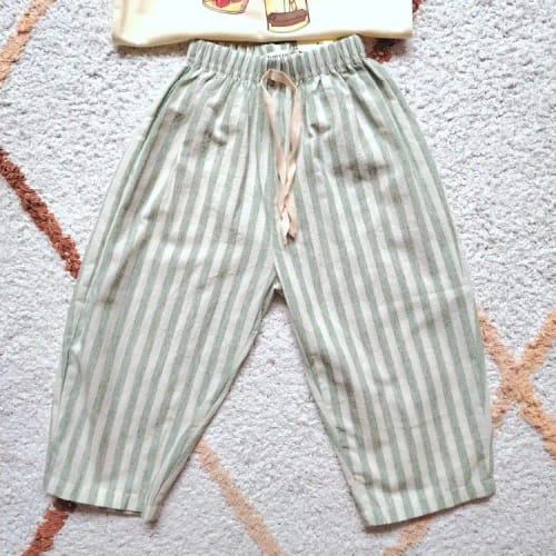Customer photo review of Drawstring Striped Pants