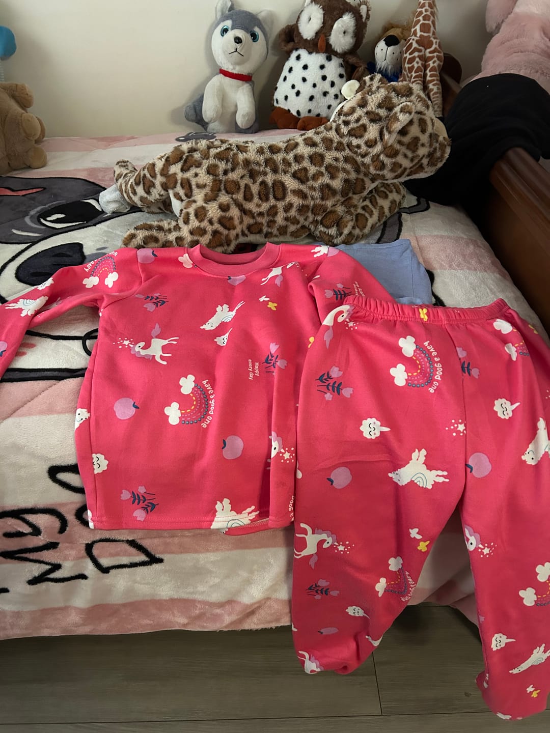 Customer photo review of Pijama Afranelado Llama Rosado