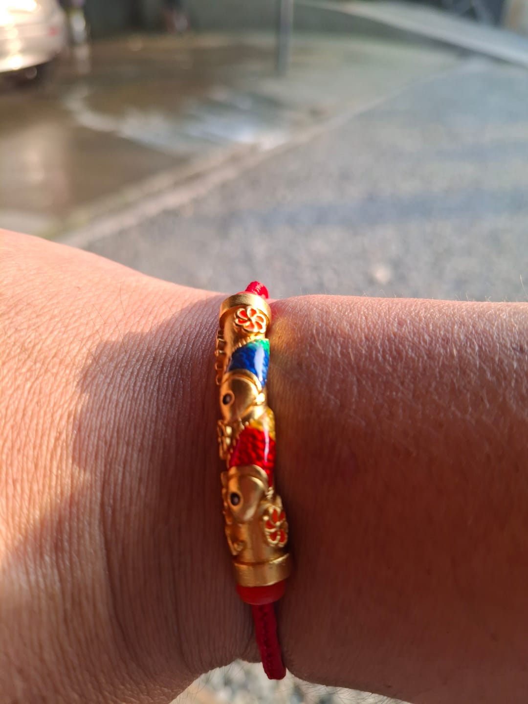 Customer photo review of Red String with Gold Baifu Collection for Luck, Prosperity and Strong Protection