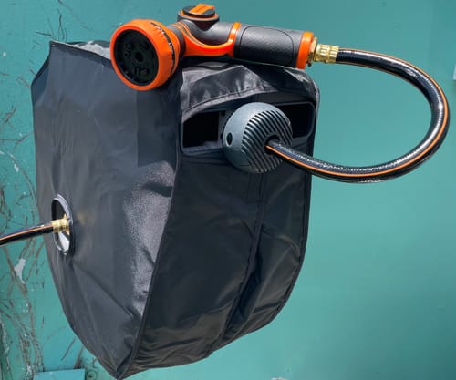 Customer photo review of Retractable Garden Hose Reel 62ft-155ft