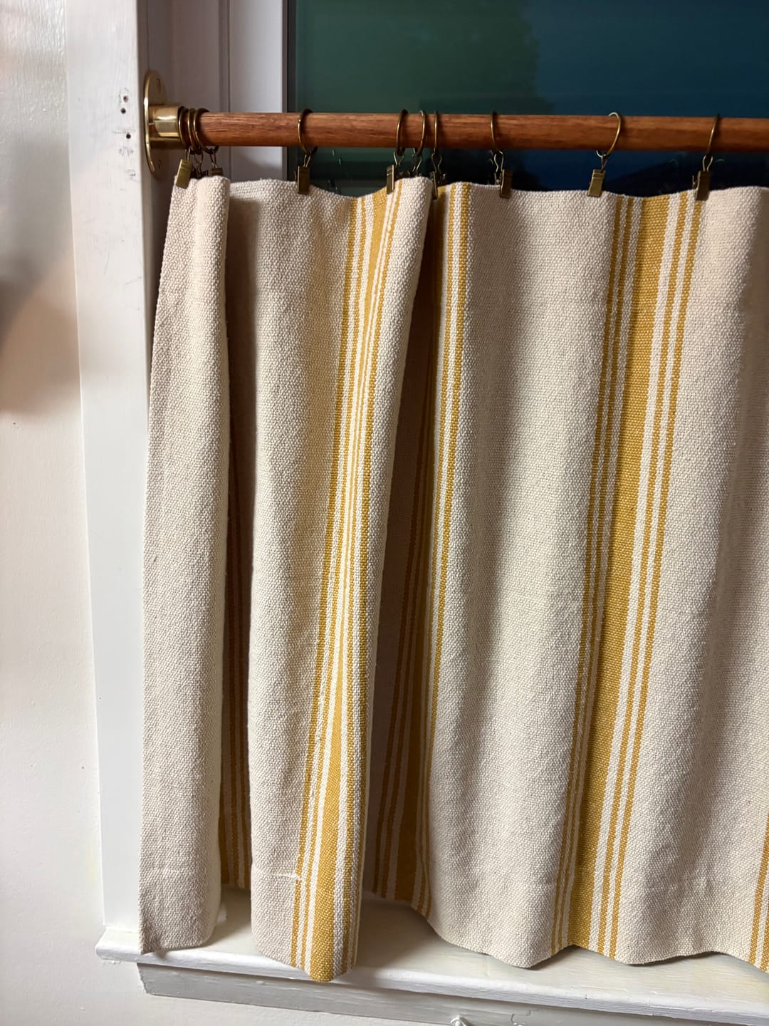 Customer photo review of Curtain Rail – Unlacquered Polished Brass