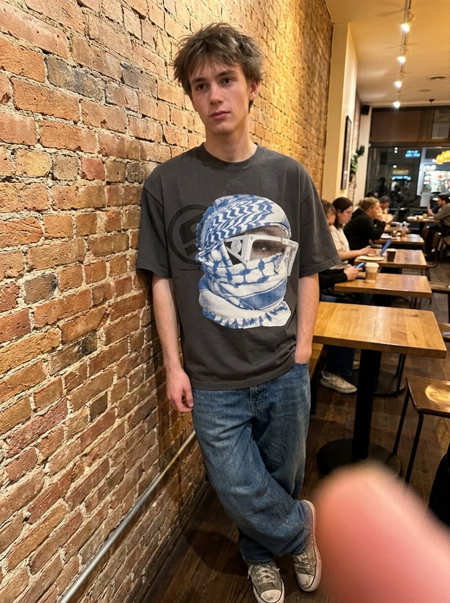 Customer photo review of Masked Portrait Graphic T-Shirt