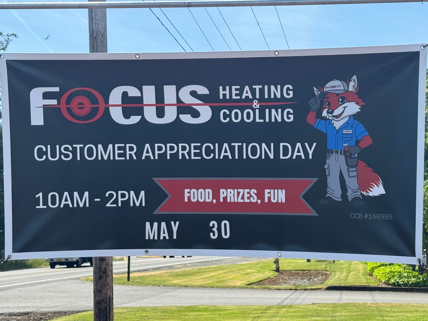 Customer photo review of HD Vinyl Banner – Double Sided | 18oz | Same Artwork Front/Back