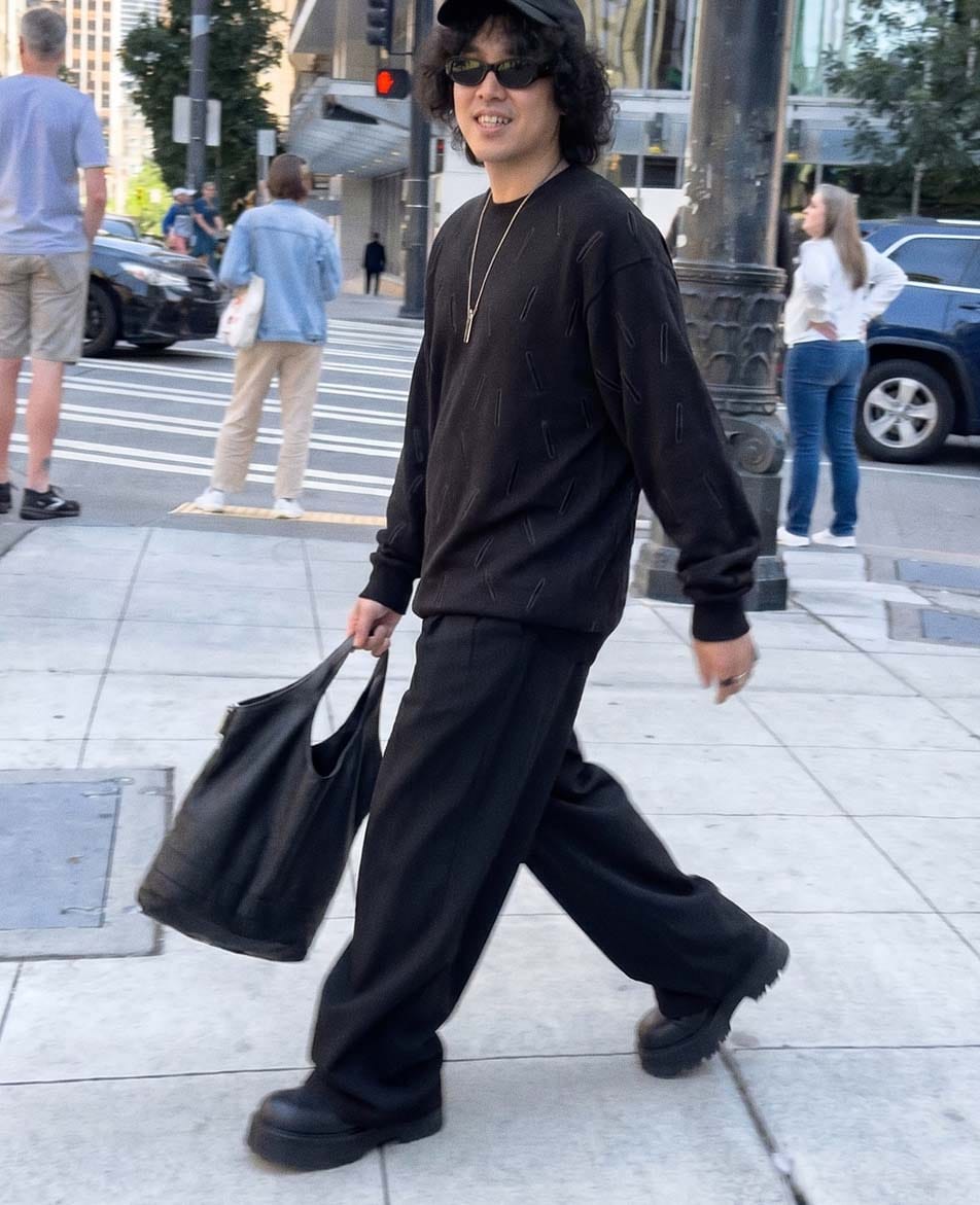 Customer photo review of Wide leg pants for men "Tainai"