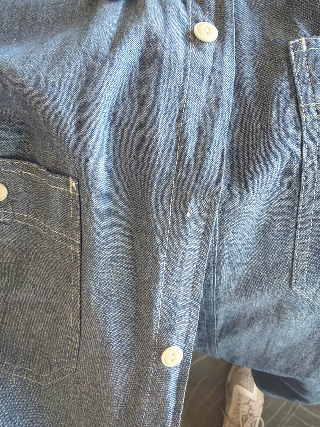 Customer photo review of Blue Chambray Work Shirt