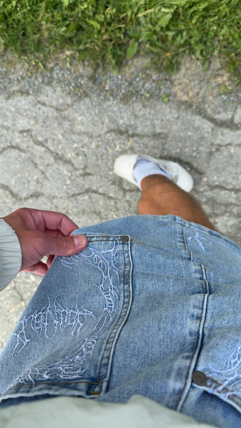 Customer photo review of 1025 - Phantom Embroidery Jorts