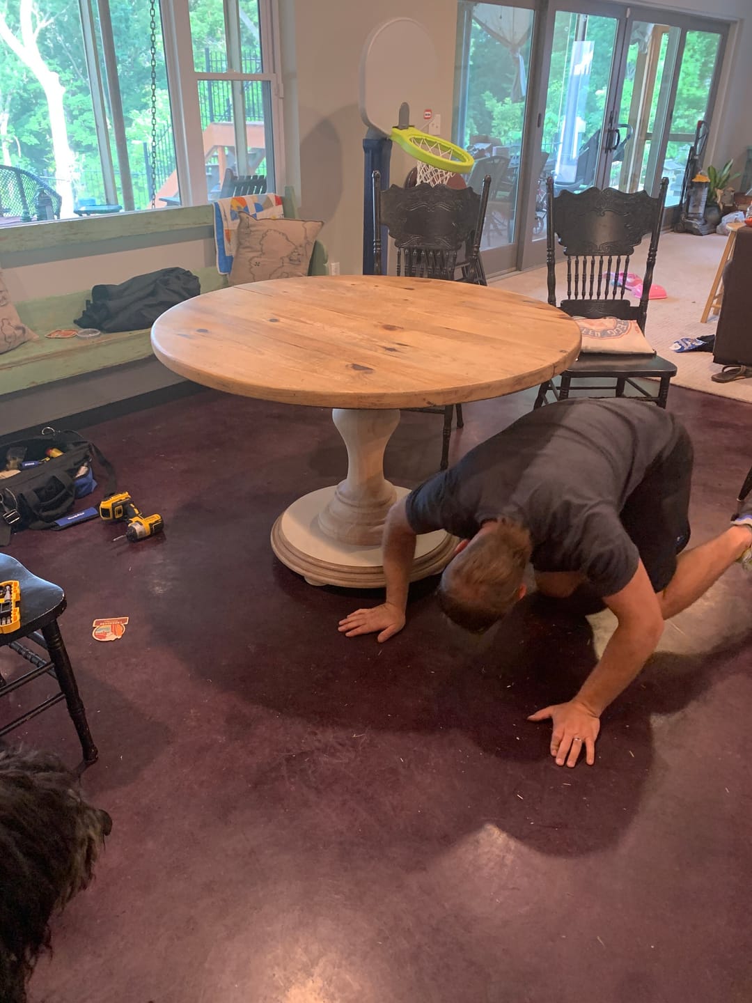 Customer photo review of Bradford Round Pedestal Table Base (WH-Bradford[Height]-Color)