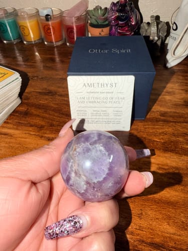 Customer photo review of Amethyst Sphere