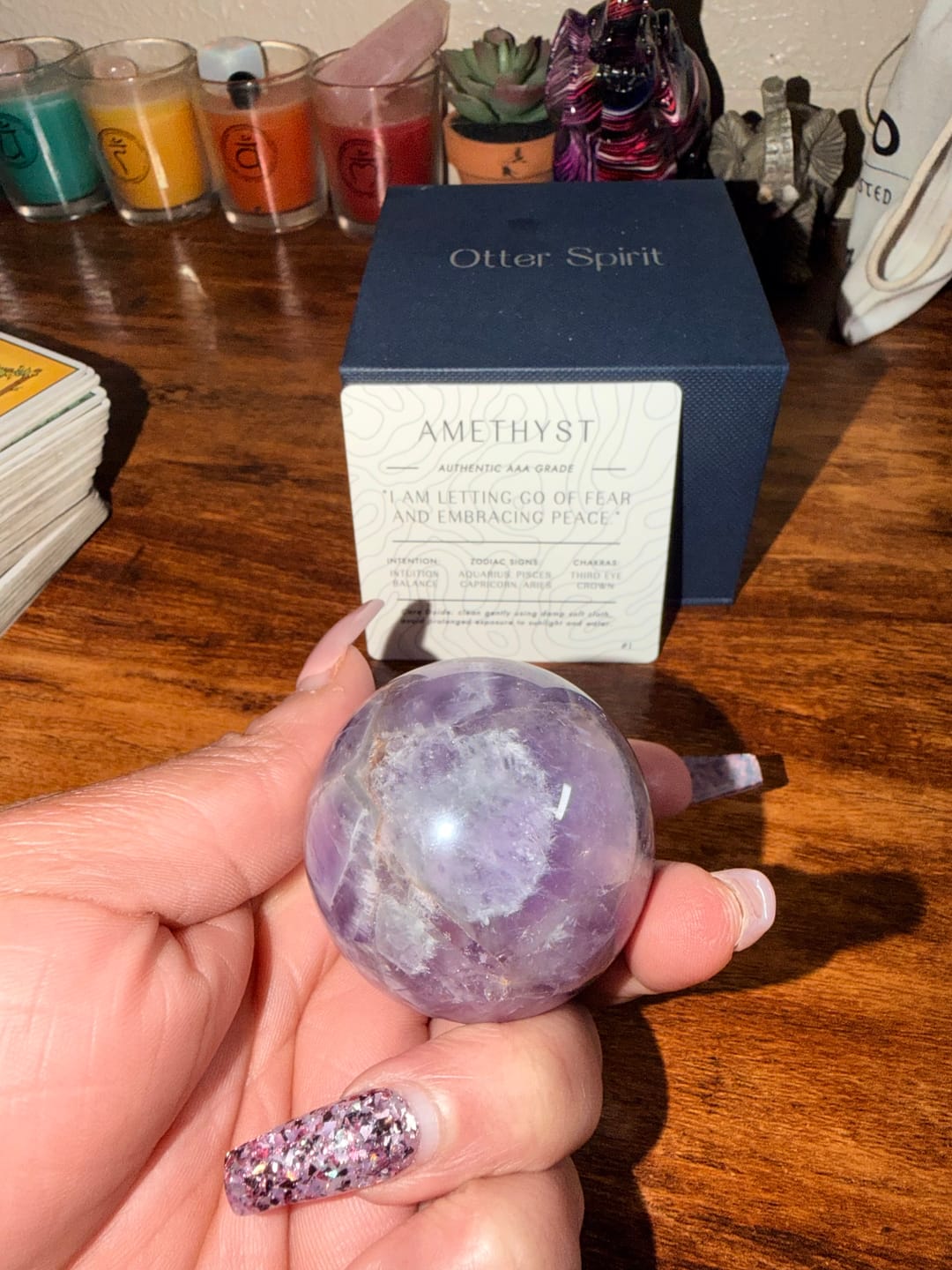 Customer photo review of Amethyst Sphere