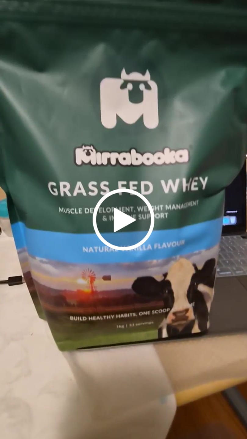 Customer video review of Grass Fed Whey Protein Vanilla 1kg (33 servings)