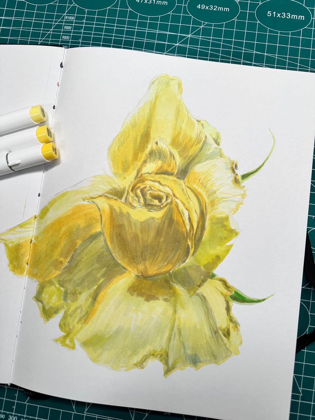 Customer photo review of Ohuhu Bleedproof Double-Sided Marker Pad with PU Cover
