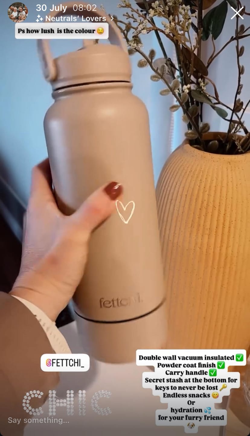 Customer photo review of The Fettchi Bottle - Beige