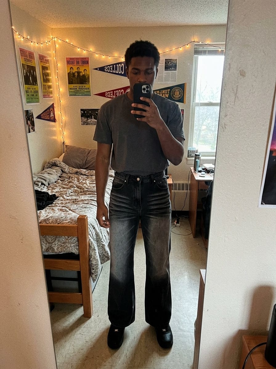 Customer photo review of Vintage Washed Flare Jeans - 2625
