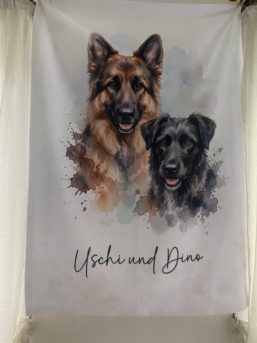 Customer photo review of Personalisierte Decke "Aquarell Haustier"