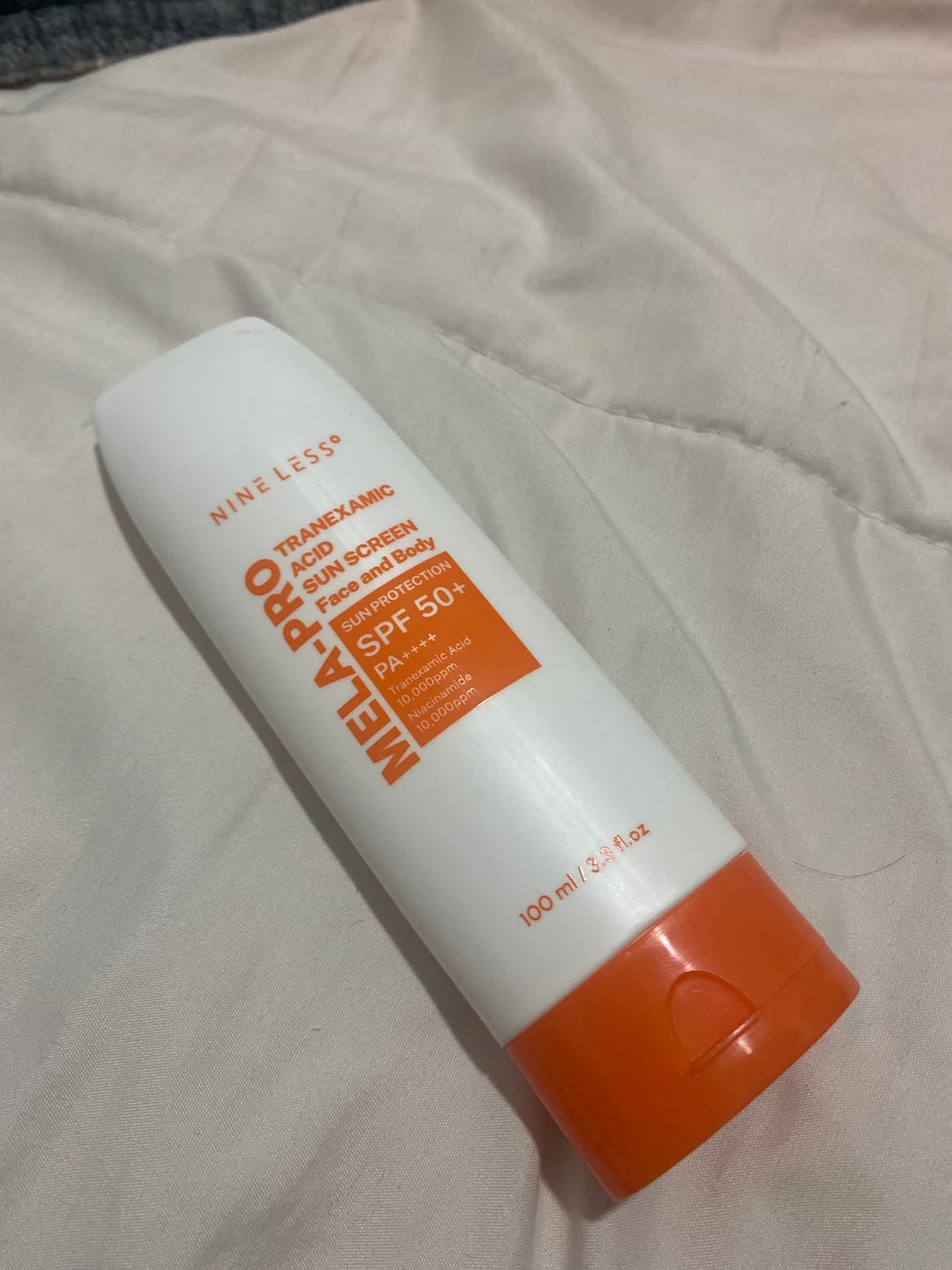 Customer photo review of Mela-Pro Tranexamic Acid Sun Screen SPF 50+ PA++++