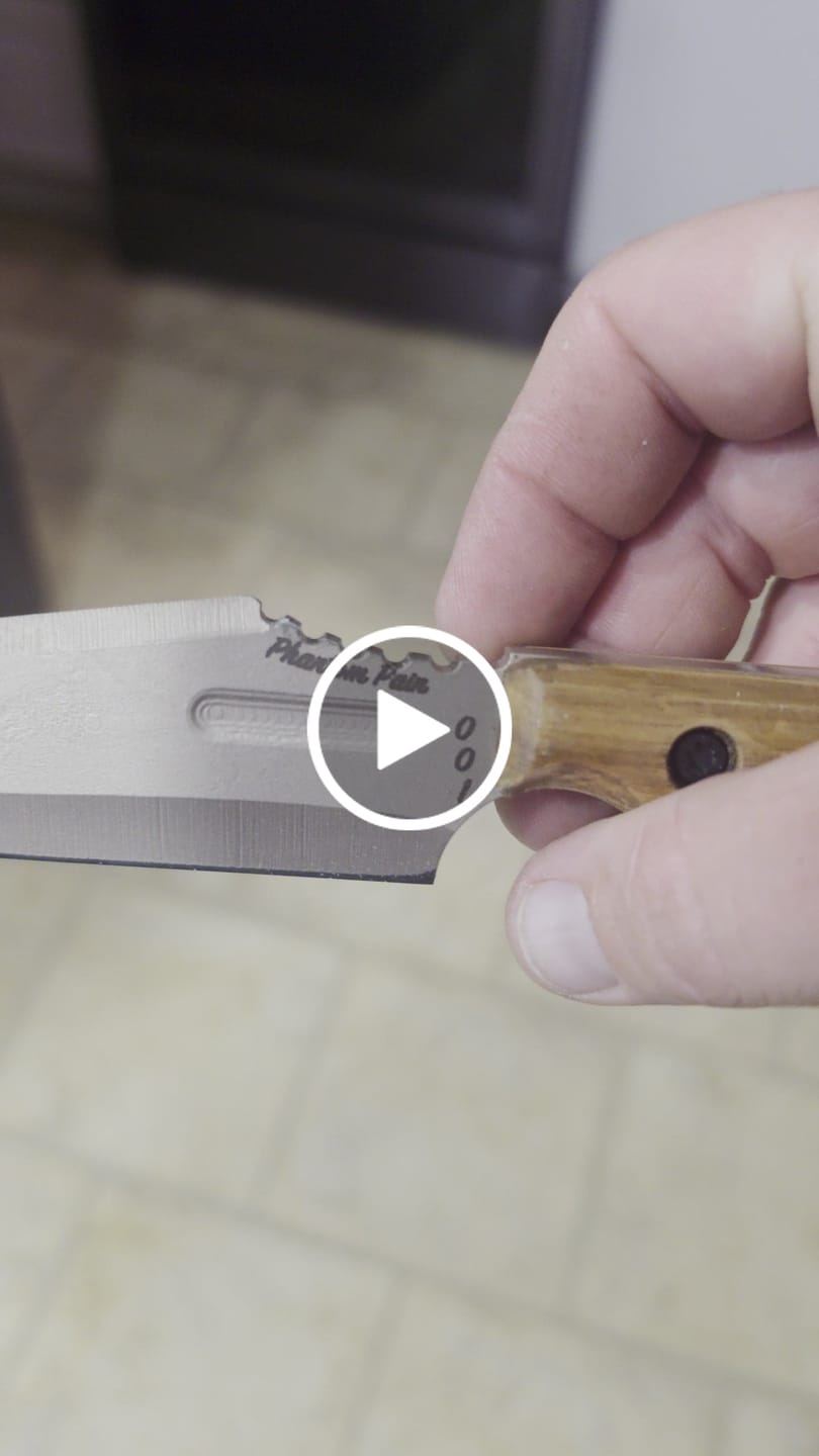Customer video review of Severed Metal Works Phantom Pain 3.7" Fixed Blade – 80CrV2, Harpoon Back, Kydex Sheath – Made in USA
