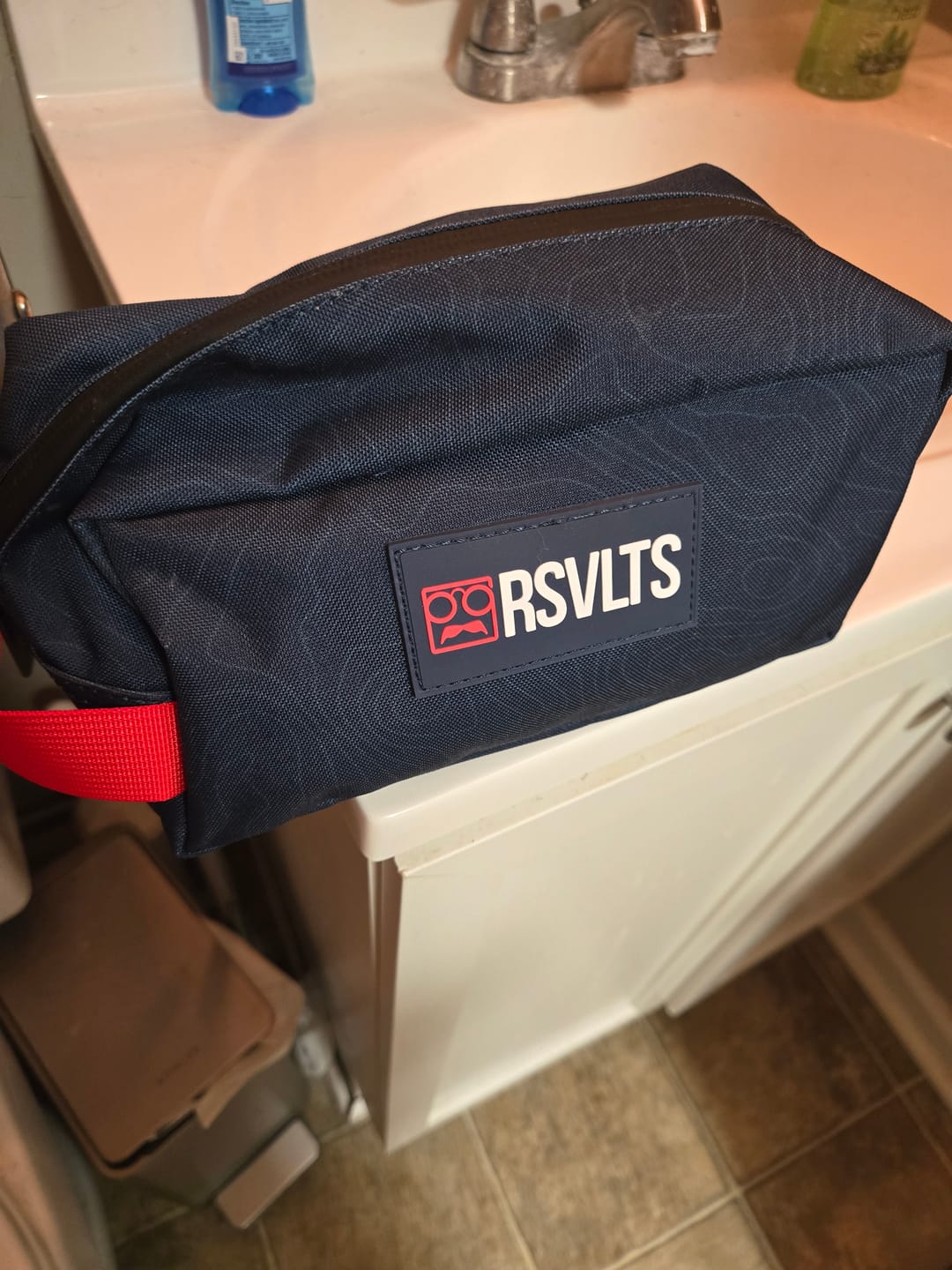 Customer photo review of Navy Topo – Travel Bag