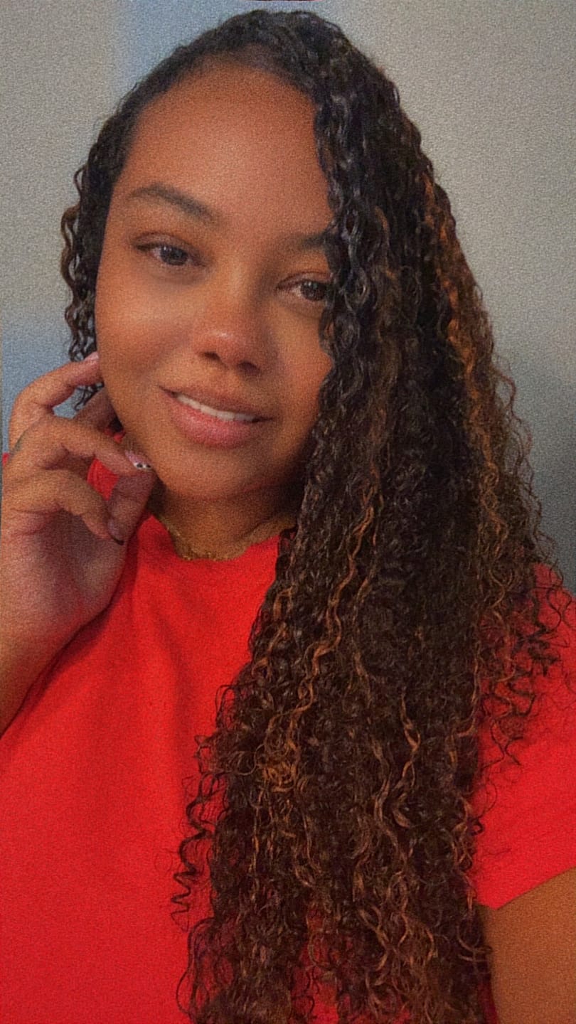 Customer photo review of #4/30 Mix Color Blend Water Deep Wave Feather Crochet Hair