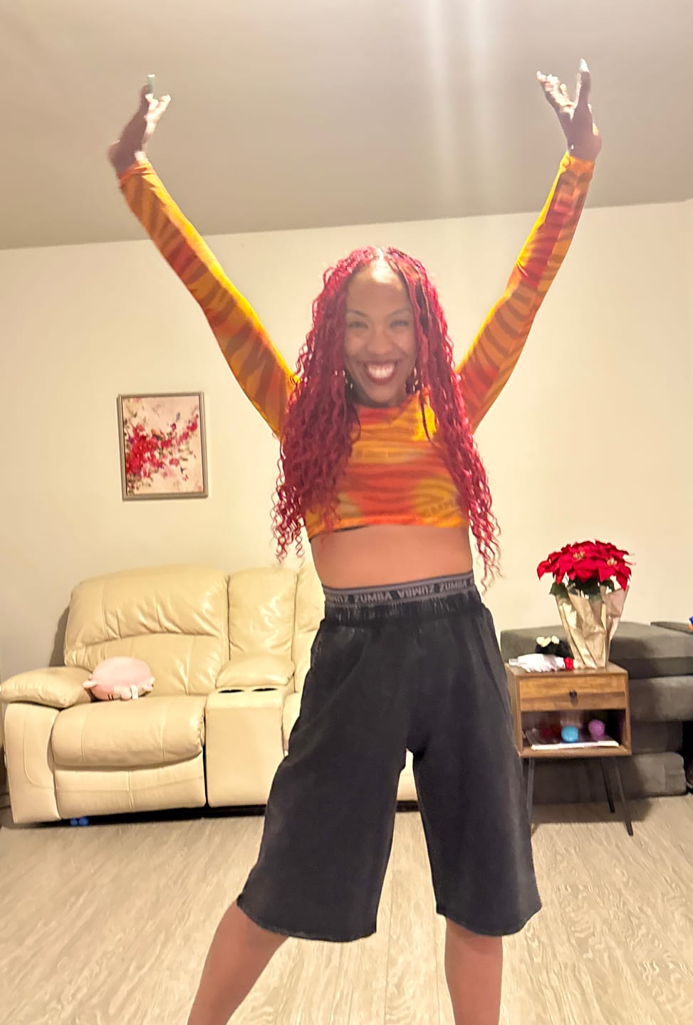 Customer photo review of Wildbeat Long Sleeve Mesh Crop Top