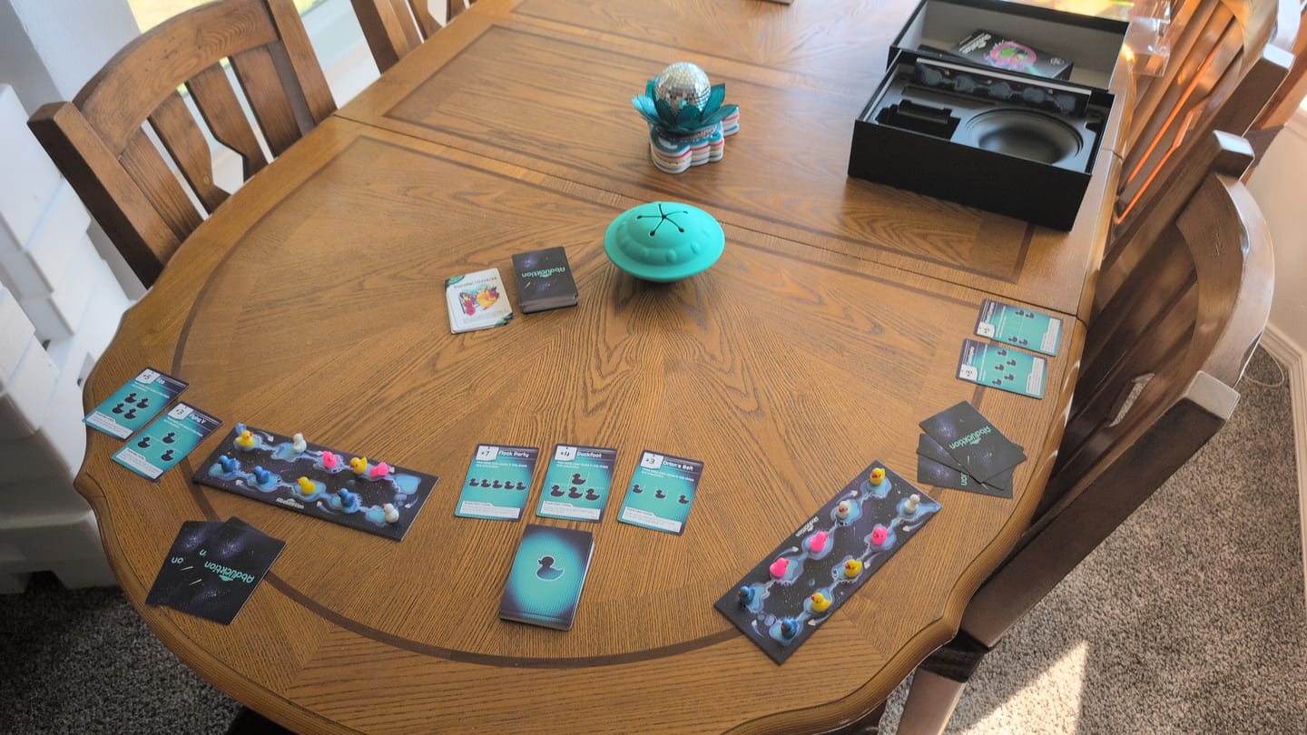 Customer photo review of Abducktion Base Game + IntergalacDuck Expansion (ships inside main box!)