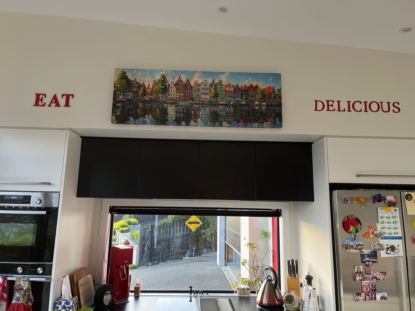 Customer photo review of Dutch Houses And Canal Panoramic Framed Canvas Wall Art