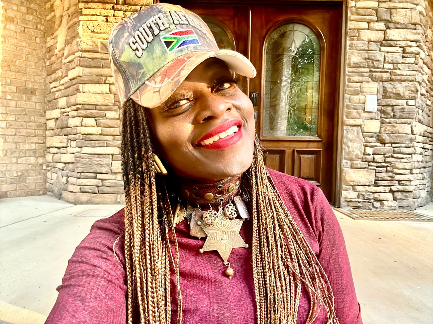Customer photo review of Sheriff In Town Handmade Leather Choker