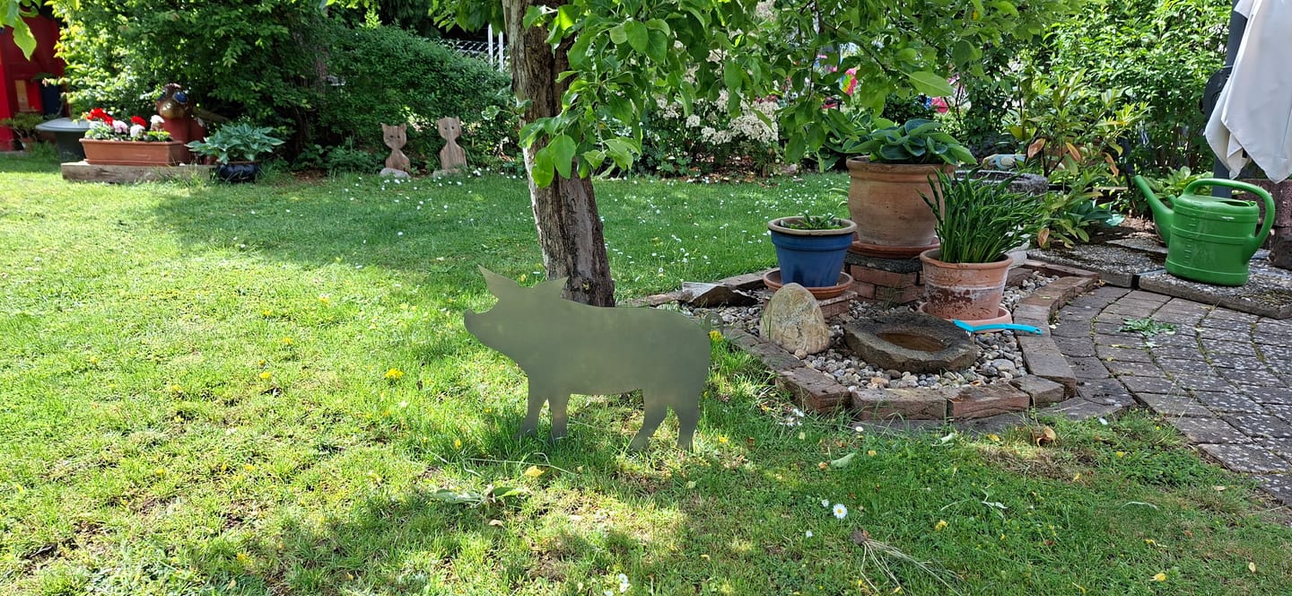 Customer photo review of Gartenstecker Schwein