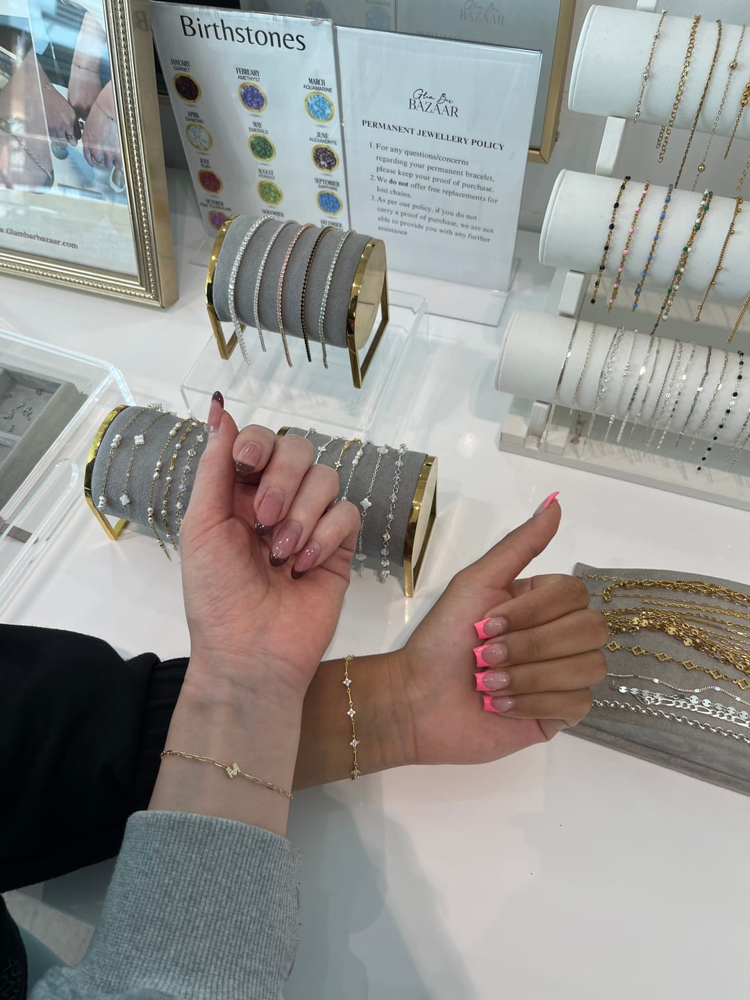 Customer photo review of 10K Gold Permanent Bracelets