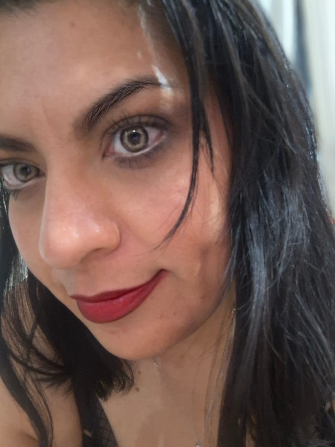 Customer photo review of Citha Hazel Brown Prescription Colored Contact Lenses