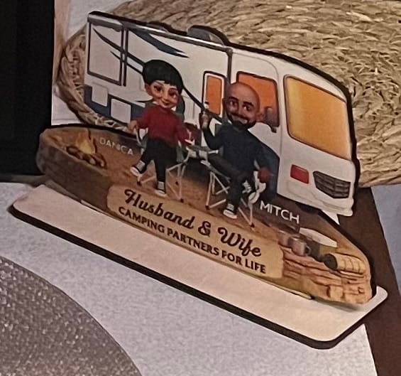 Customer photo review of Eternal Love Couple Camping Partners For Life - Personalized 2-Layered Wooden Plaque - Valentine's Day Gift For Couple, For Campers