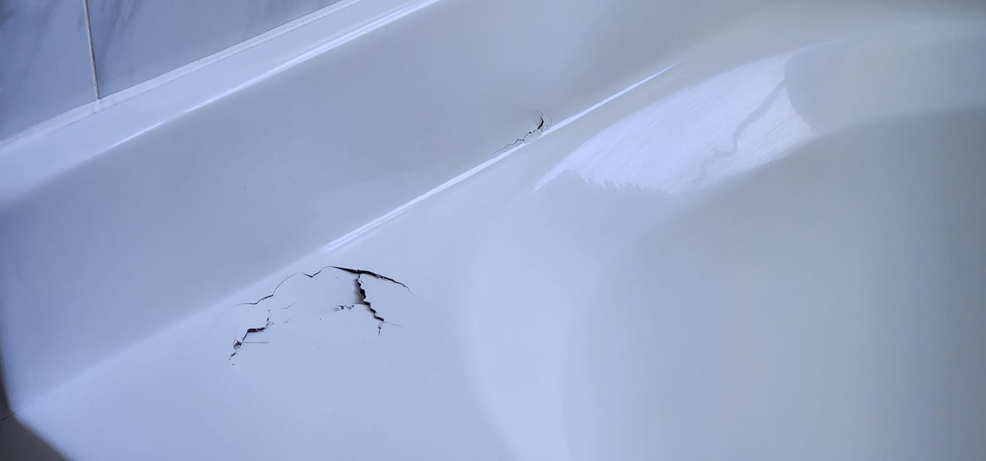 Customer photo review of Large Wall Damage - Tub and Shower Repair Kit