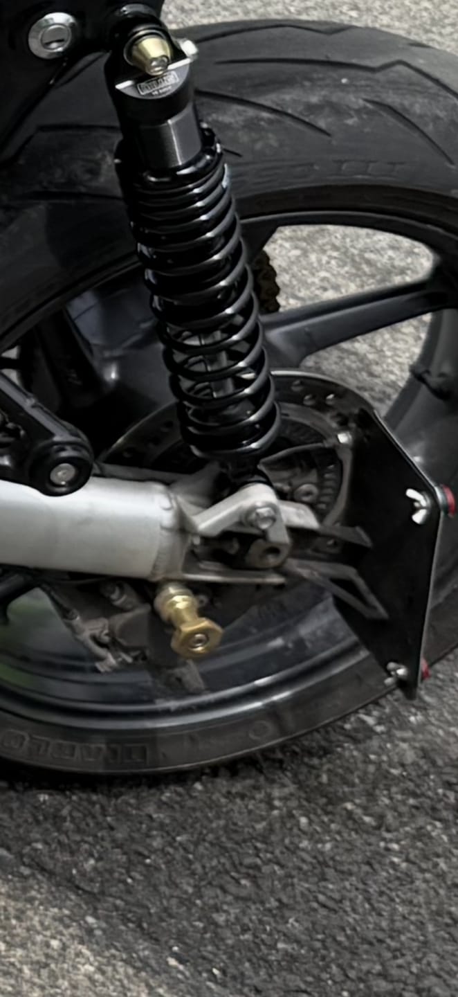 Customer photo review of Triumph Side Axle Mount License Plate Bracket - Fits All 2016+ Triumph Classics Including Bobber - Speed Twin - Thruxton - Speedmaster