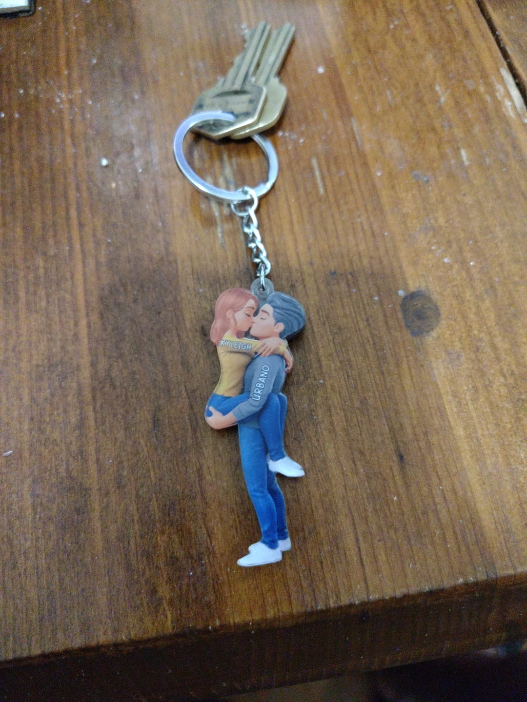 Customer photo review of Kissing Couple - Personalized Keychain, Gift for Couple