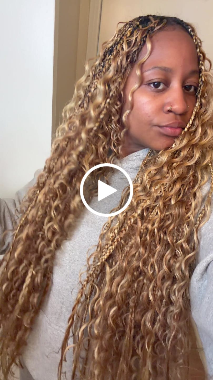 Customer video review of #27/#30/#613 Mix Color Blend Deep Wave Bulk Human Braiding Hair