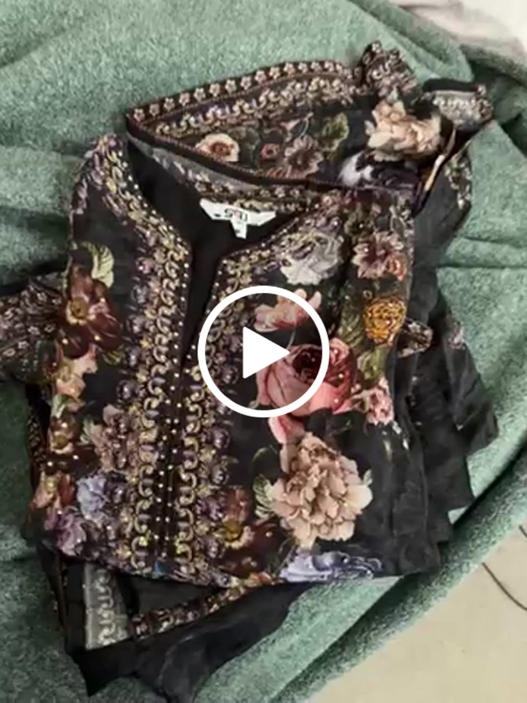 Customer video review of Midnight Black Floral Palazzo Suit Set