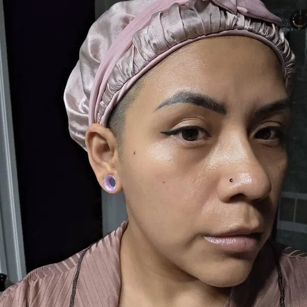 Customer photo review of MULSKA Classic Mulberry Silk Bonnet for Healthier Hair