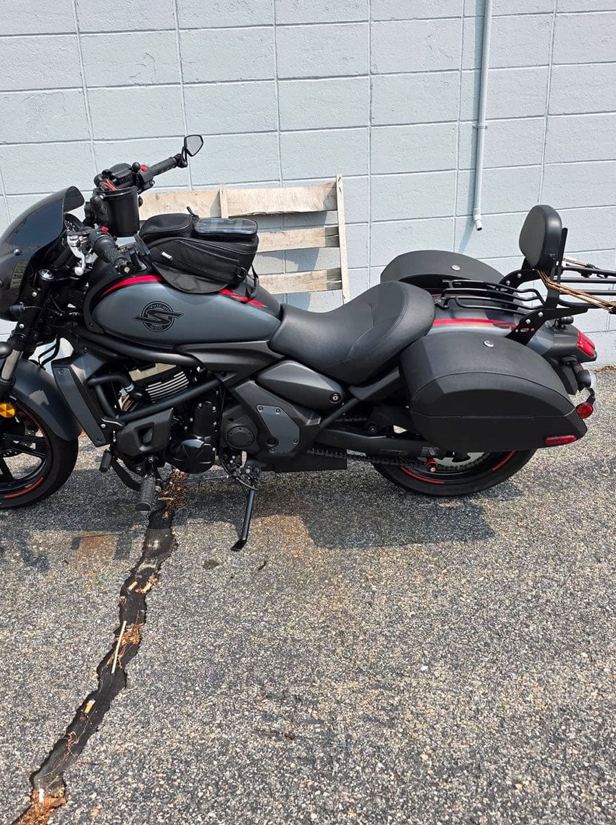Customer photo review of 28L - Phantom Large Kawasaki Vulcan S VN650 Leather Wrapped Motorcycle Hard Saddlebags