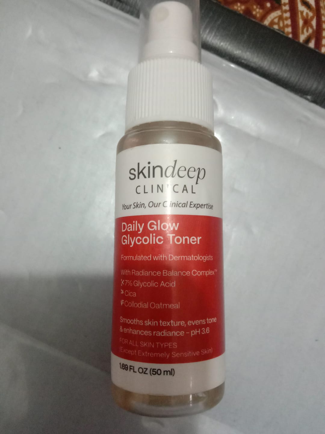 Customer photo review of Daily Glow Glycolic Toner