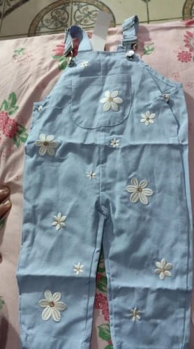 Customer photo review of Embroidered Floral Dungaree Jumpsuit