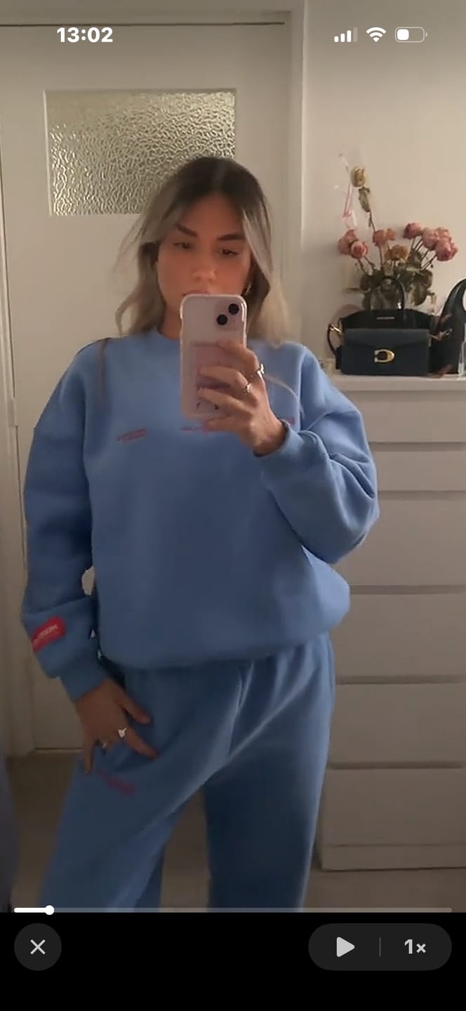 Customer photo review of GRADIENT LOGO SWEATER SKY BLUE