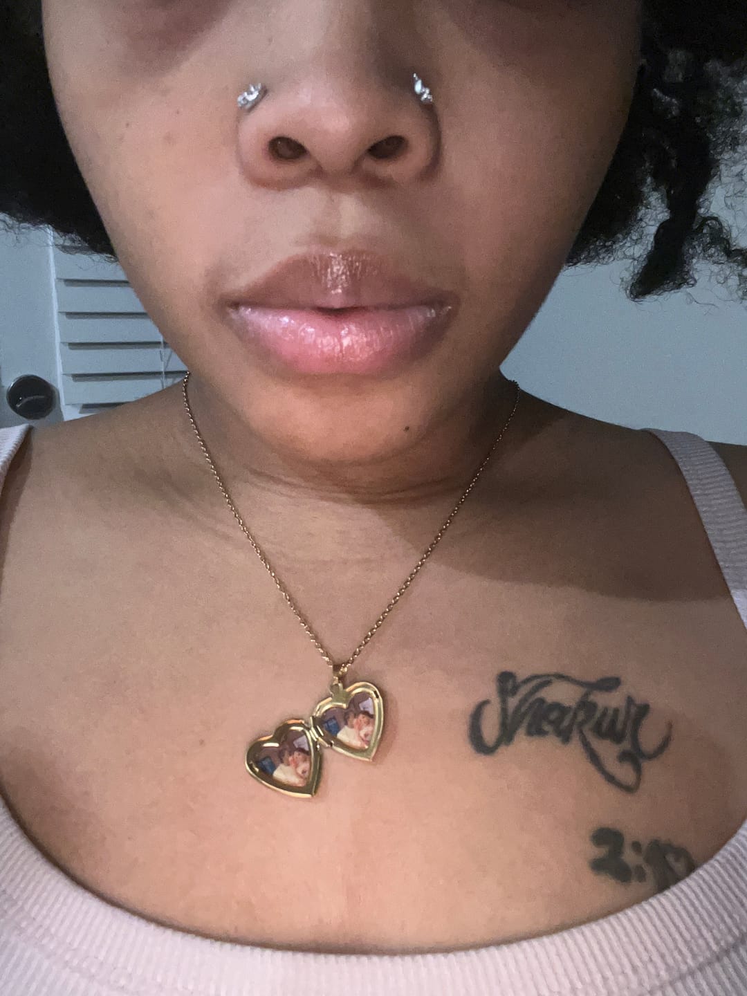 Customer photo review of Heart Locket Necklace Photo Pendant