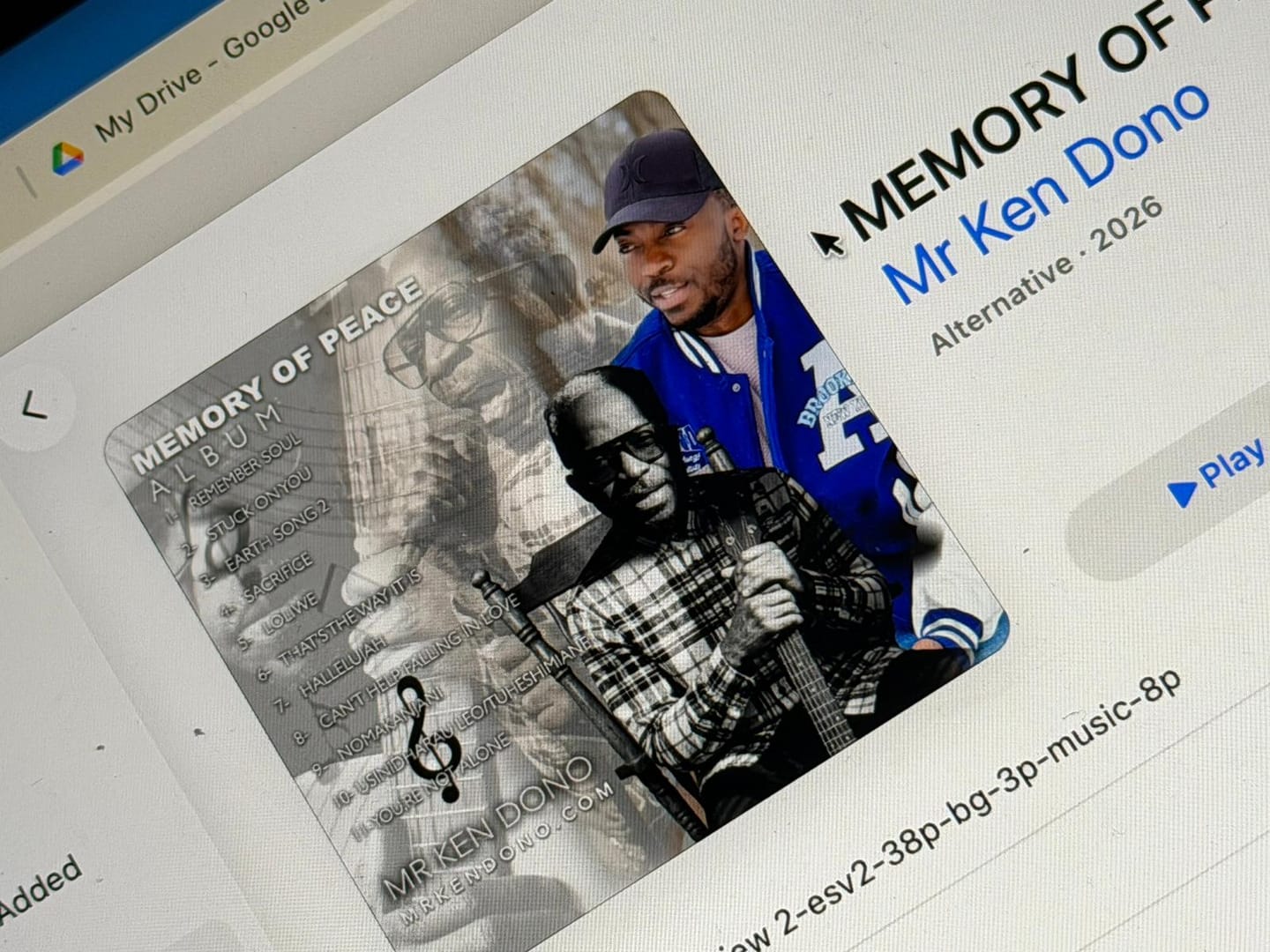 Customer photo review of Memory of Peace
