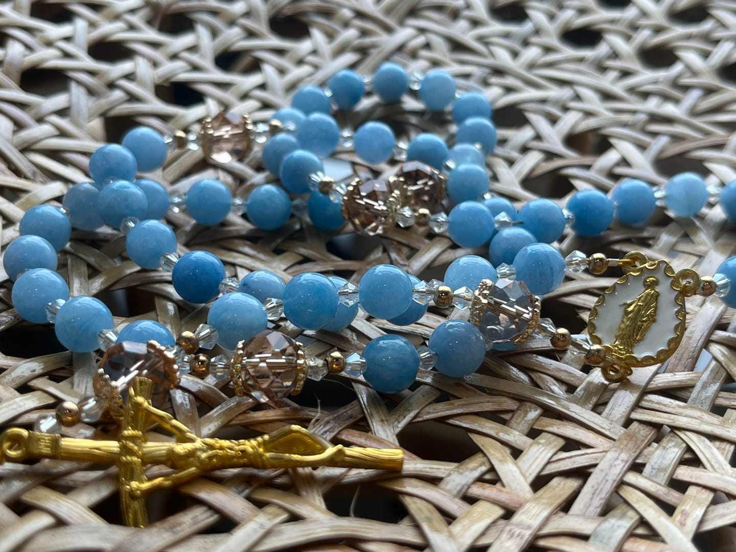 Customer photo review of SolaceBeads Serene Waters Aquamarine Beads Rosary