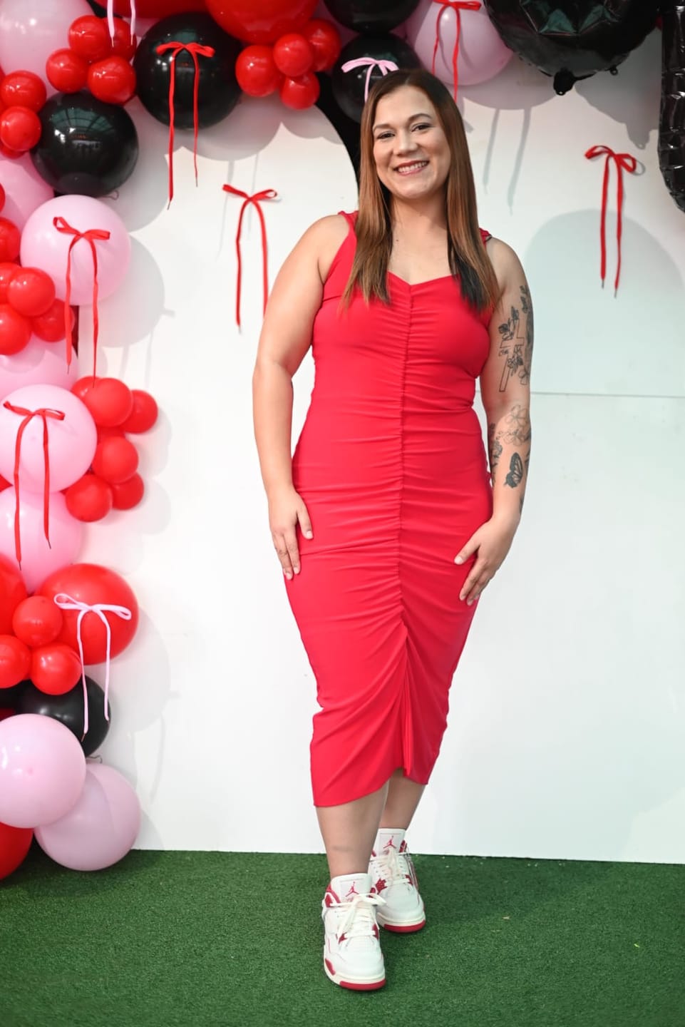 Customer photo review of Black Ruched Front Dress